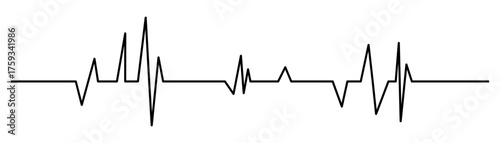 Heartbeat line icon with transparent background, depicting an electrocardiogram pulse signal, vital signs monitoring, medical technology graphic, health and wellness symbol, vector illustration