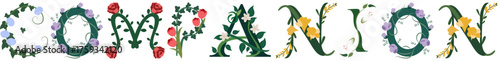 COMPANION, Decorative Botanical Letter Vector Art