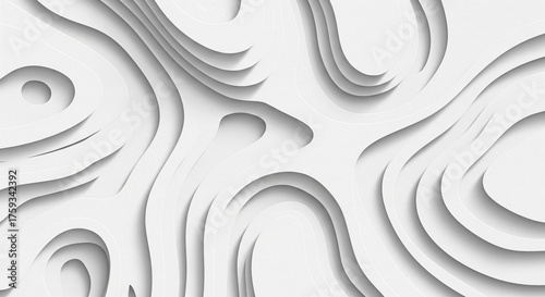 Monochromatic Topographic Abstract with Layered Curves