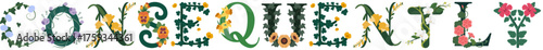 CONSEQUENTLY, Artistic Botanical Alphabet Vector Art