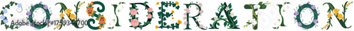 CONSIDERATION, Decorative Floral Letter Typography