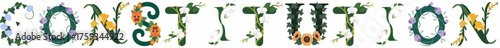 CONSTITUTION, Botanical Letter Decorative Typography