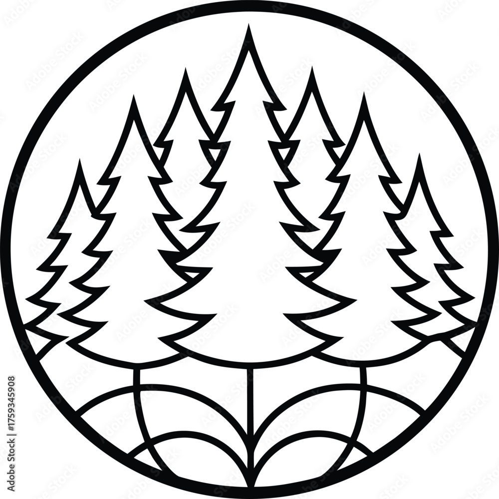 Obraz premium christmas tree vector illustration