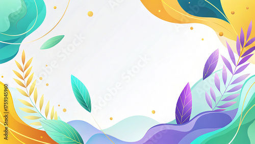 Soft Abstract Frame in Violet and Golden Orange