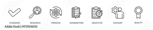 Audit Line Icon Set For Web Banner. Vector Illustration Concept With Some Icons. Designed In Line Style