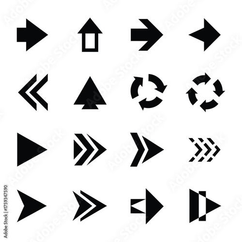 Free Download Collection of various arrow shapes and directions icons set - GFXLoad