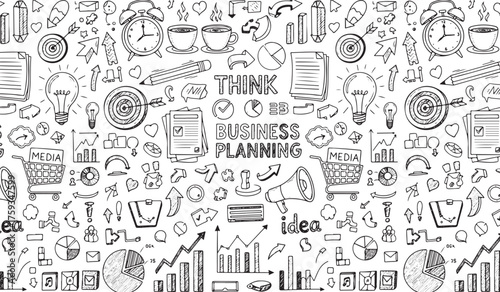 Business planning and strategy brainstorming creative ideas and essential concepts for success
