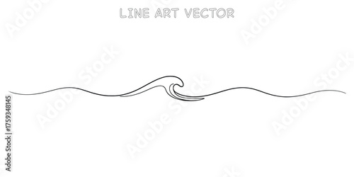 Simple line art wave illustration for design