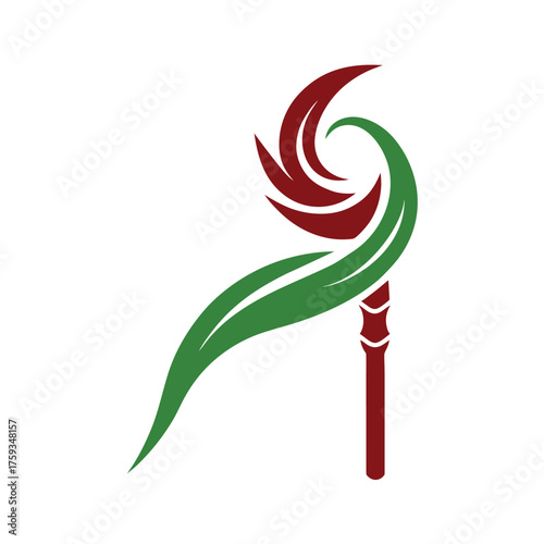 Stylized sugar cane stalk with wave crest design