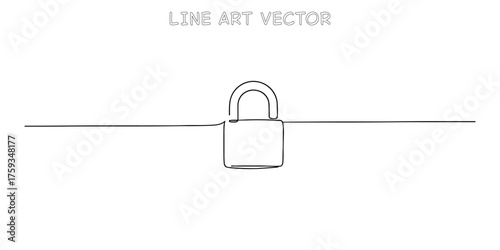 Simple padlock icon symbol line art security protection concept