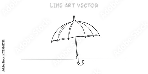 Hand drawn umbrella line art protection from weather symbol