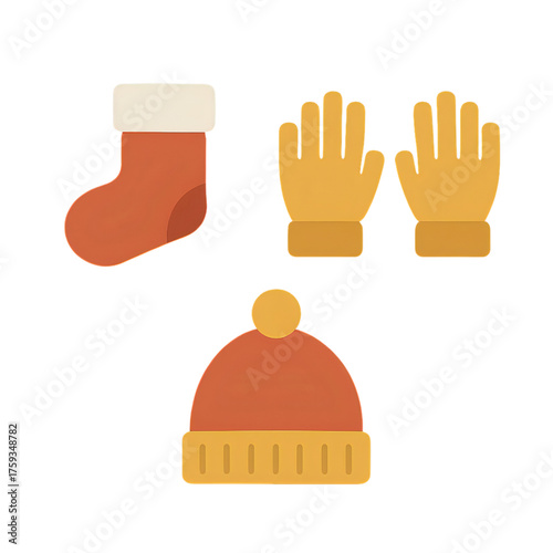 冬の衣類アイコンセット｜Winter Clothing Icons Set