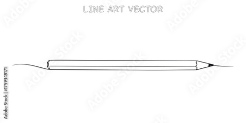 Simple line art drawing of a sharpened pencil with eraser and lead