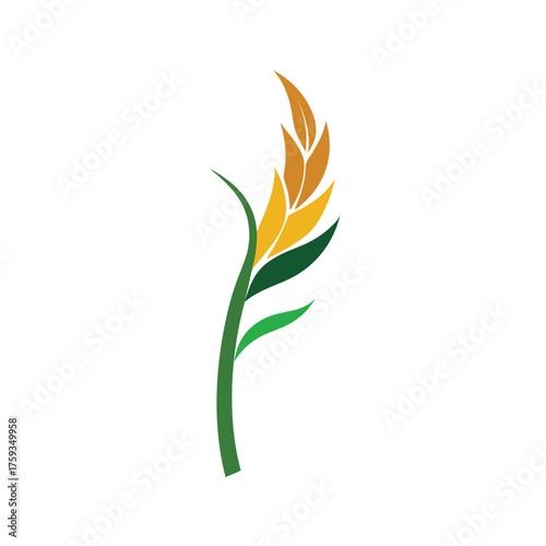 Elegant sugar cane stalk feather symbol design
