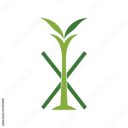 Minimalist sugar cane stalk hourglass icon design