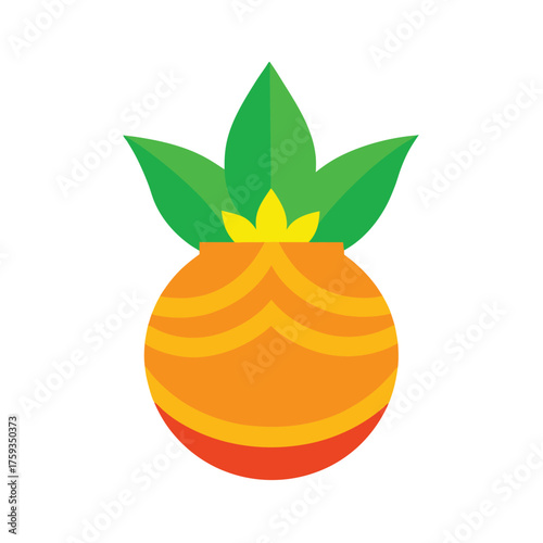 Traditional kalash festival banner with mango leaves