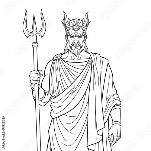 Hades Underworld Ruler Coloring Page for Kids Greek God of the Dead and Wealth