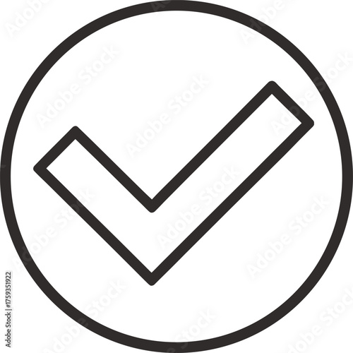 check mark outline vector illustration on white background