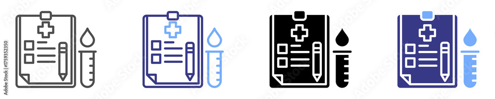 Obraz premium diagnostic icon set multiple style