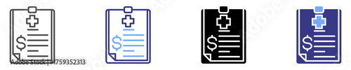 budget icon set multiple style