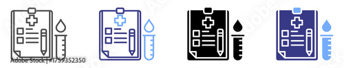 diagnostic icon set multiple style