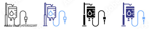 blood transfusion icon set multiple style