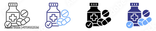 pills icon set multiple style