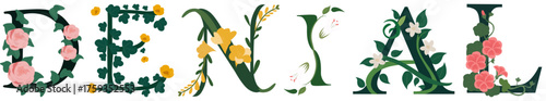 DENIAL, Creative Botanical Typography Alphabet