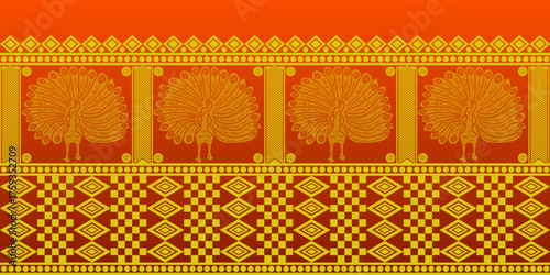 beautiful graphic saree design and this sari design is in Indian style which is for textile fashion industry and it can be used as wallpaper backdrop and website bg this style is originated in india 