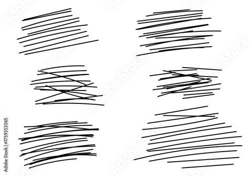 ペンで書いた横線　落書き　黒色　
Horizontal lines drawn with a pen, graffiti, black