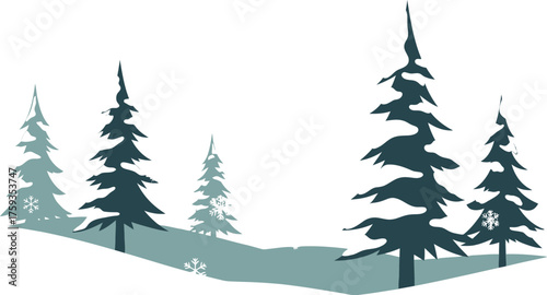 Serene winter landscape with snowcovered trees and gentle snowfall creating a peaceful and festive holiday scene for christmas cards