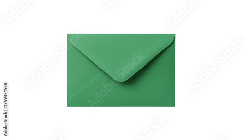 green paper envelope isolated on transparency photo png file