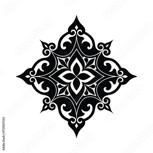 Arab Ornamented Fabric Vector Illustration