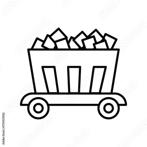 Mining Cart icon with white background vector stock illustration