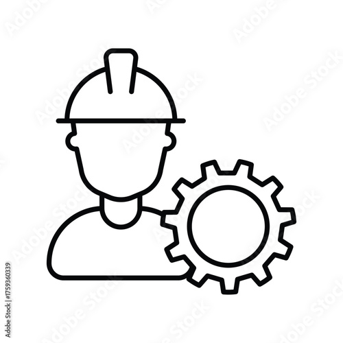 Engineer icon with white background vector stock illustration
