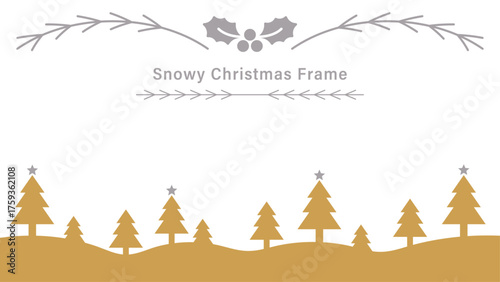 ミニマルな冬の背景、フレーム。クリスマスの壁紙。