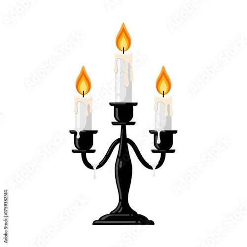 Elegant candelabra with glowing candles creates a warm, inviting atmosphere perfect for holidays, celebrations, or adding a touch of vintage charm