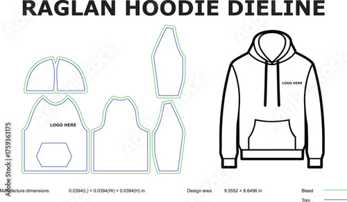 Oversized Hoodie Dieline Template