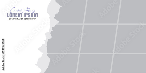 Pictures or photos frame collage, page grid layout abstract photo frames and digital photo wall template