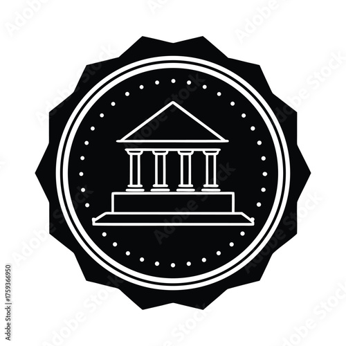 Archaeology Museum Badge Vector