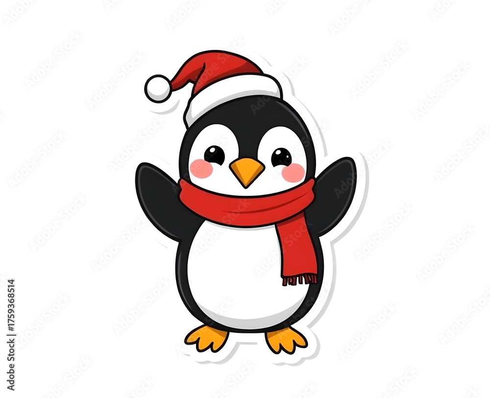 Fototapeta premium penguin santa claus