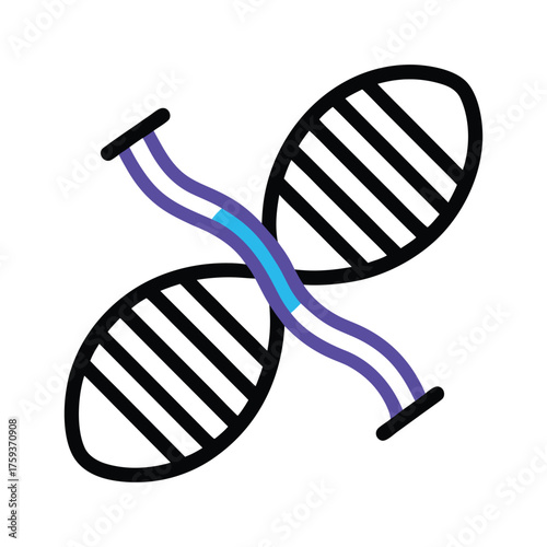 Abstract mutation icon with black outline on white background