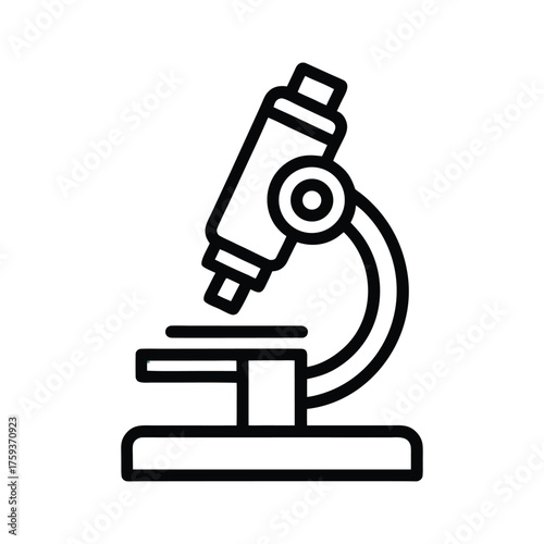 Simple black outline microscope icon on a white background