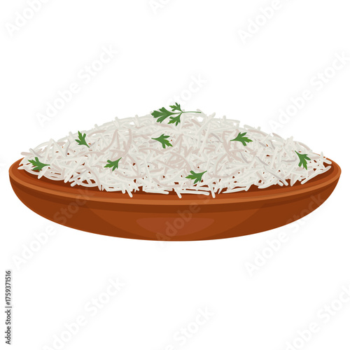 Vector Illustration Logo Clipart Delicious Indian Basmati Rice