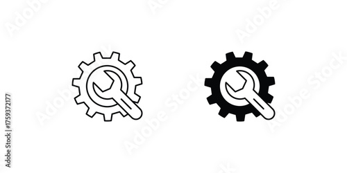 Setting set icon with white background vector stock illustration