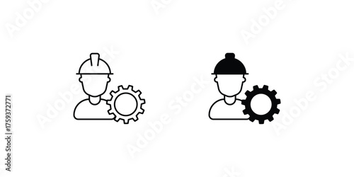 Engineer set icon with white background vector stock illustration