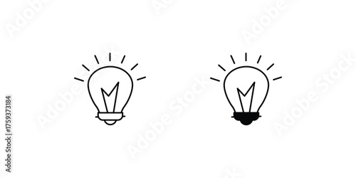 Light Bulb set icon with white background vector stock illustration
