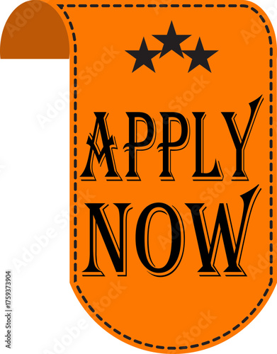 Apply Now Icon. Apply now web UI button can be used for websites and apps. Vector illustration. Apply now template for website. Concept of easy making an application via website or application.
