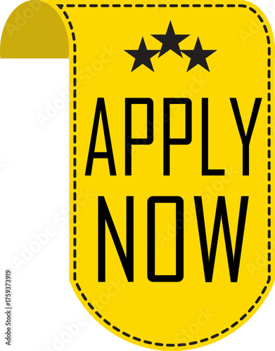 Apply Now Icon. Apply now web UI button can be used for websites and apps. Vector illustration. Apply now template for website. Concept of easy making an application via website or application.