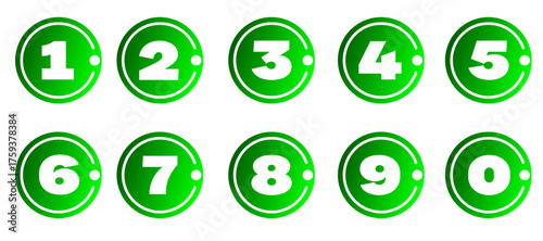 Bullet point or circle number icon symbol 0 to 9.